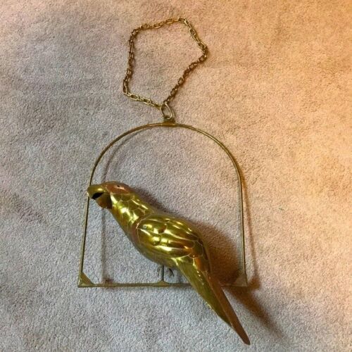 Sergio Bustamante Style Brass Parrot Sculpture on Perch - Picture 1 of 7