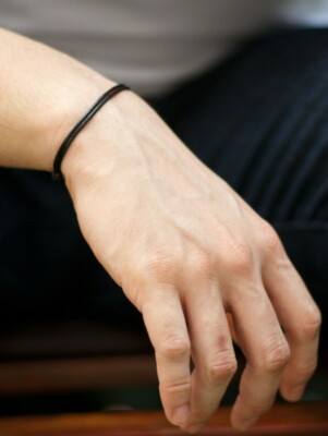 Black Surfer String Bracelet - Adjustable, Waterproof, Handmade In USA, Unisex Gift