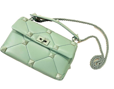 New Valentino Roman Stud Top Handle with Detachable Chain Strap