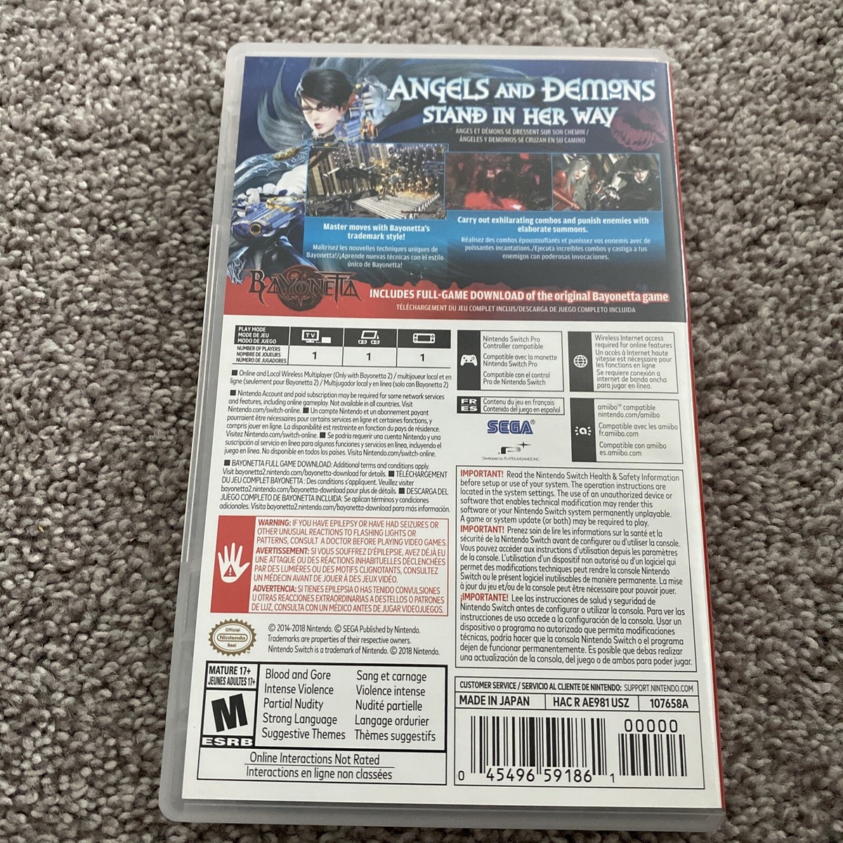 Nintendo Switch Bayonetta 2 Physical Game Card (No Digital Code