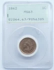 1862 Indian Head 1c Cent PCGS MS63 Old Rattler Holder Foam Piece  - T010