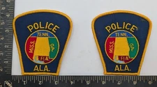 Qty 2 Alabama Police Patch ALA State Map Design Embroidered Law Enforcement 90s