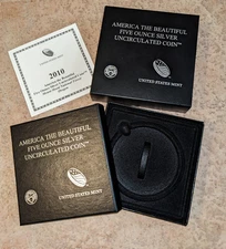 America The Beautiful 5oz EMPTY BOX & CERT ONLY * for silver ATB coins U choose