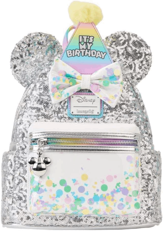 Loungefly White Rainbow Mickey & Minnie Mini Backpack 2021 Disney Parks Loungefly Rainbow Mickey Minnie Mouse  main image 3