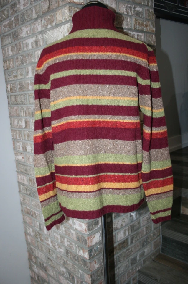 Cullen 女式羊毛混纺多色条纹高领毛衣,尺寸 M — 第 4/4 张图片