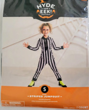 Hyde  Eek Kids Striped Black White Jumpsuit Halloween Costume Small Beetlejuice