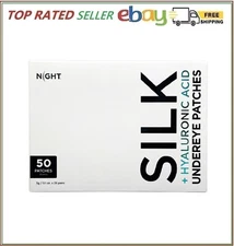 50 Pcs Under Eye Patches Night Silk + Hyaluronic Acid Rich Collagen Eye GelPatch