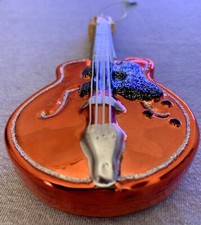Red Guitar Ornament - Lightweight Metal Used Very Good Condition