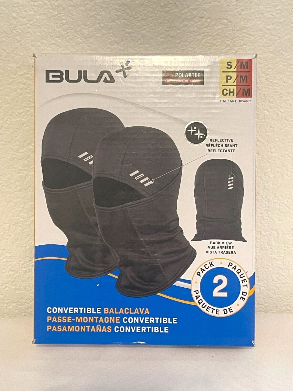 Bula Polartec Convertible Balaclava 2 Pack Black Small New Sealed