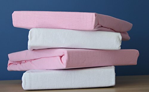 Простыни для детской кроватки из хлопкового трикотажа Dudu N Girlie, 2 предмета, бело-розовые