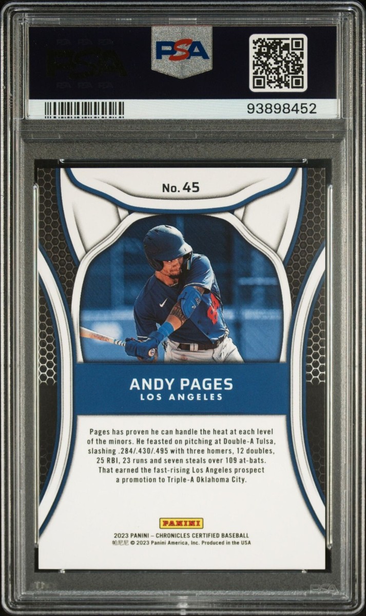 2023 CHRONICLES ANDY PAGES CERTIFIED-BLUE #45 PSA 8 LOS