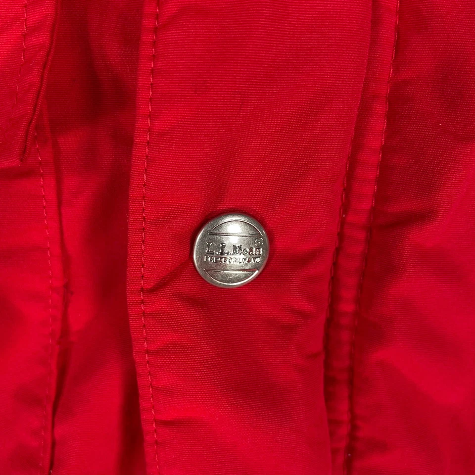 Vintage LL Bean Jacket Womens Medium Red Wool Tartan Inner Made USA Parka Coat - Image 3 of 4