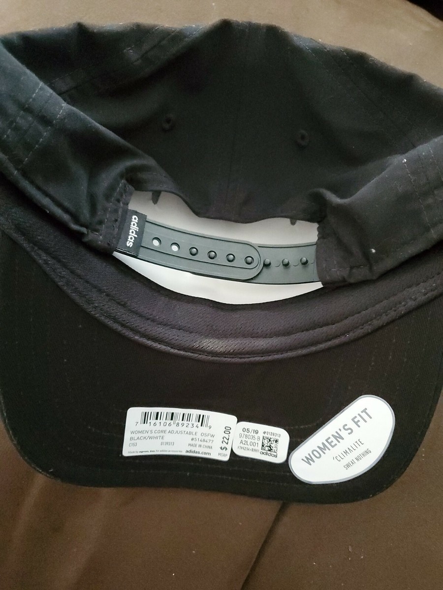 NWT Women's Adidas Black Core Adjustable Hat | eBay