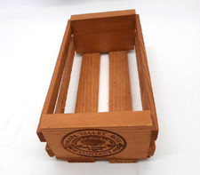 Vintage Napa Valley Box Co Sunflower 12 Cassette Tape Real Wood Storage Holder