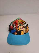 Super Mario Bros And Friends Hat Snapback Adjustable Youth sz 8-16 Pre-owned