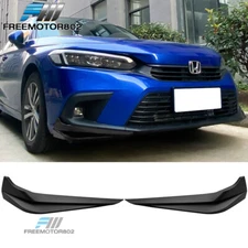 Fit 22-24 Honda Civic 11th Matte Black HPD Style PP Front Bumper Apron Lip