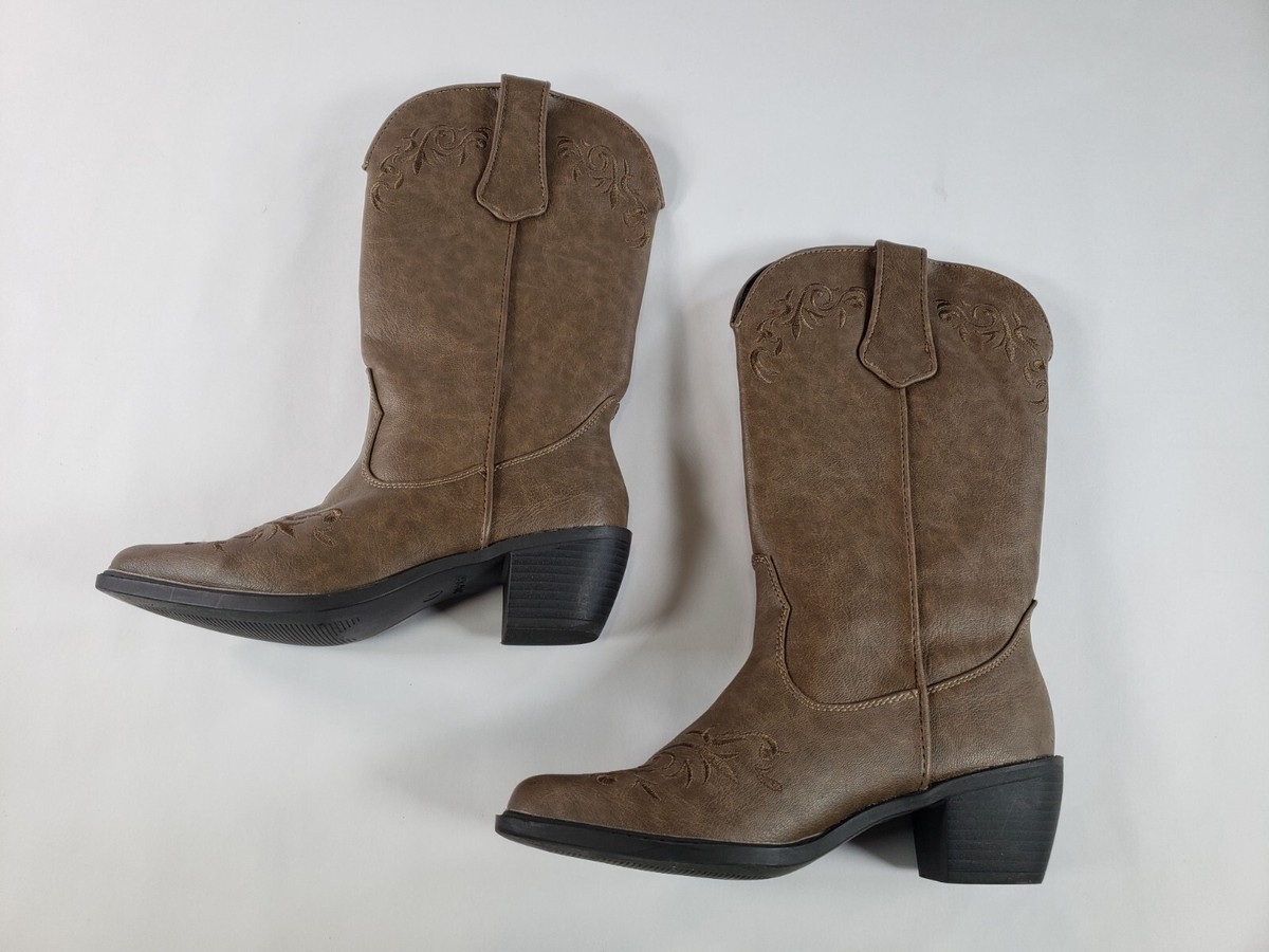 Roper Women's Western Embroidered Fashion Boot Tan Boot 6 B