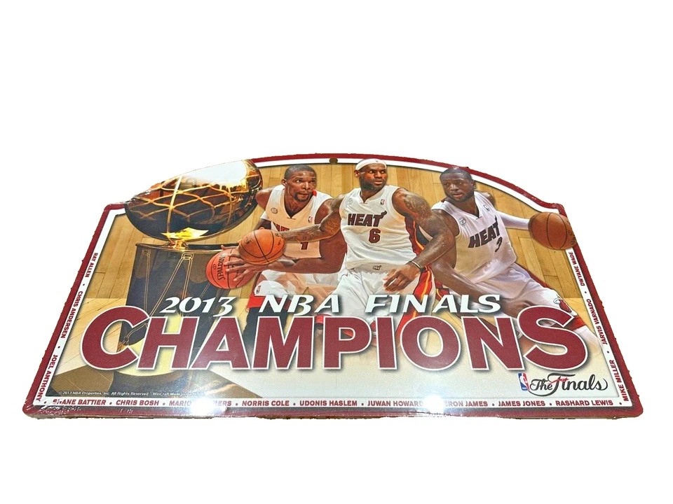 2013 Miami Heat NBA Finals LeBron James Champions Championship Wood Sign 17”X11” - Image 2 of 4