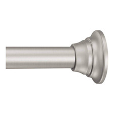 72 In. Adjustable Straight Decorative Tension Shower Rod in Brushed Nickel Free