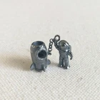 925 Sterling Silver Spaceship Astronaut Charm Pendant Black Finish Unique Cute