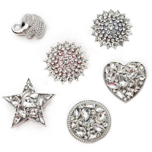 Strass Magnetbrosche Sonne Stern Herz Kreis – Eleganter Tuchhalter & Schal Clip - Bild 1 von 7