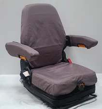 Forklift & Tractor Suspension Seat with Adjustable Armrest Made in Gray Endura.