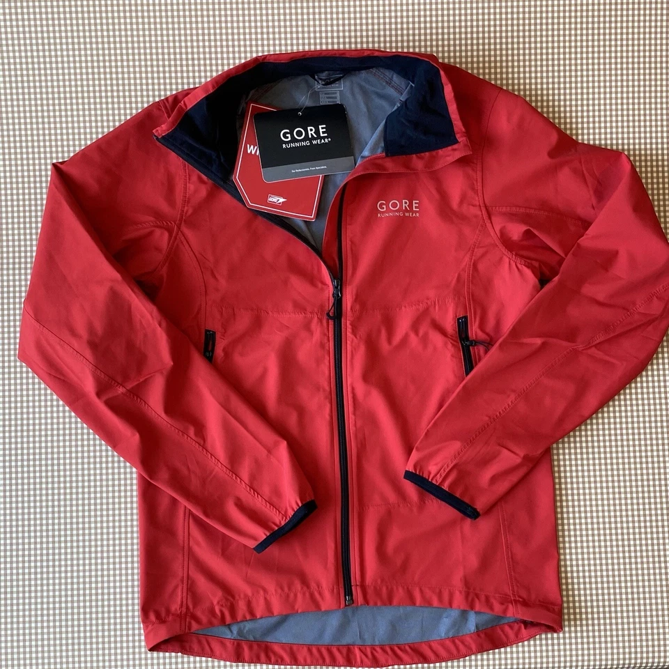 GORE windstopper windbreaker Red Running jacket Men’s S Cycling Sports Gym~READ - Image 2 of 4