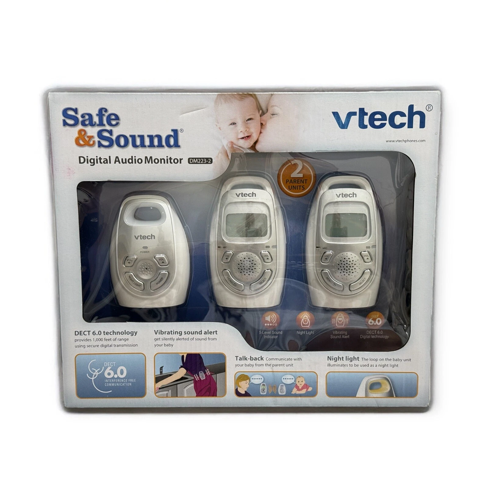 VTech DM221-2 Digital Audio Baby Monitor with Two Parent Units