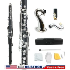 Bass Clarinet Low E Bb Flat Synthetic Wood Clarinet Pro Level Easy Blow