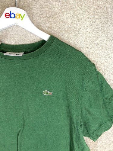 Lacoste Casual T-Shirts Top Size M Mens Green Logo Short Sleeve - Picture 4 of 10