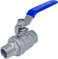 Full Port Ball Valve 1/2" NPT Heavy Duty Stainless Steel 304 Male x Female Threa