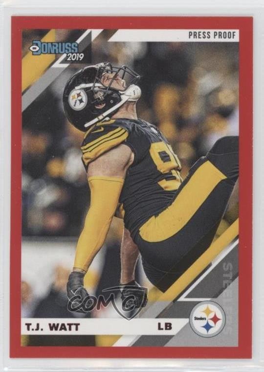 2019 Panini Donruss Photo Variation Press Proof Red TJ Watt #216V 09wc