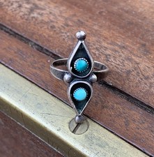 Sterling Silver Turquoise Native American Made Ring Size 5 1/2 Southwestern