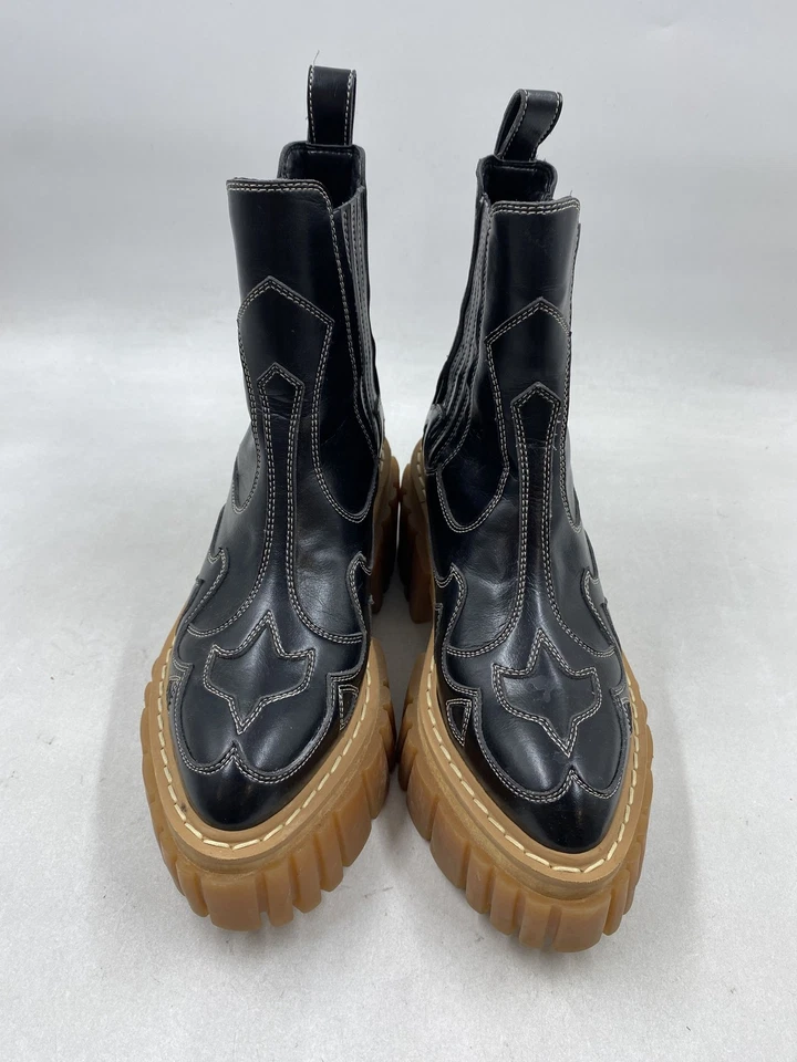 Botas Stella McCartney Emilie Plataforma Tobillo Negras Imitación W 5.5 Foto 2 de 4