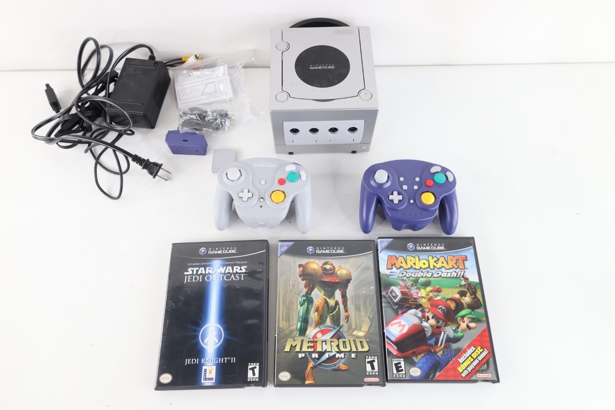 Nintendo Gamecube Video Game Bundle Wavebird Mariokart Double Dash