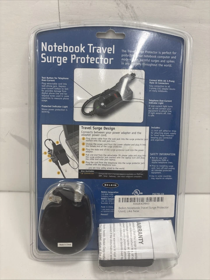 Belkin Notebook Travel Surge Protector (F5C791-C6) NEW & SEALED - Image 2 of 2