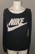 Womens Nike Pullover Crew Neck Sweatshirt S Small Black Athletic Top