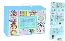  2000 PCS Arts and Crafts Supplies for Kids All-in-1 Craft Kit with Pipe blue