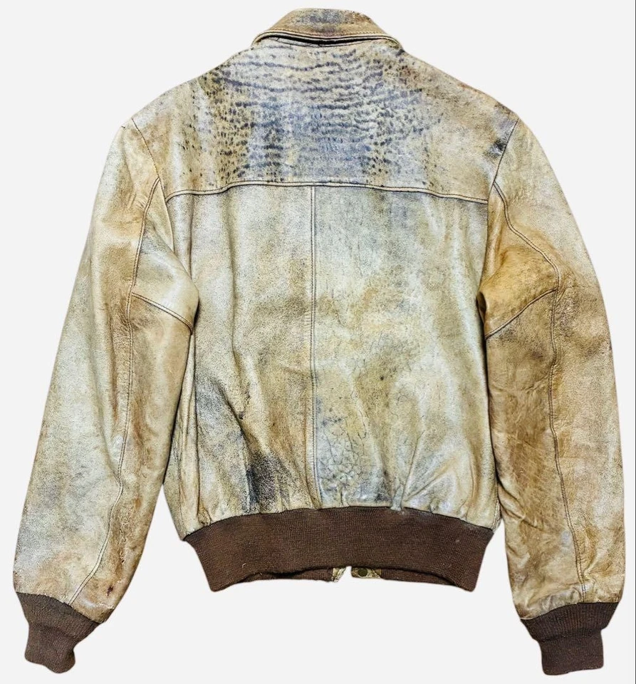 Schott Vintage A-2 Flight Jacket Leather Made in USA Brown Size L 40 - Image 3 of 4