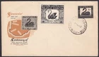 Western Australian Philatelic Exhibition label on 1954 WA Stamp Centenary FDC