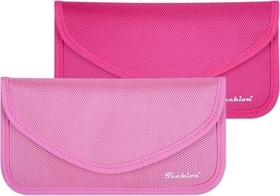 Signal Blocking Bag, 2 Pack RFID Faraday Bag Shield Pou Color: Pink & Hot Pink