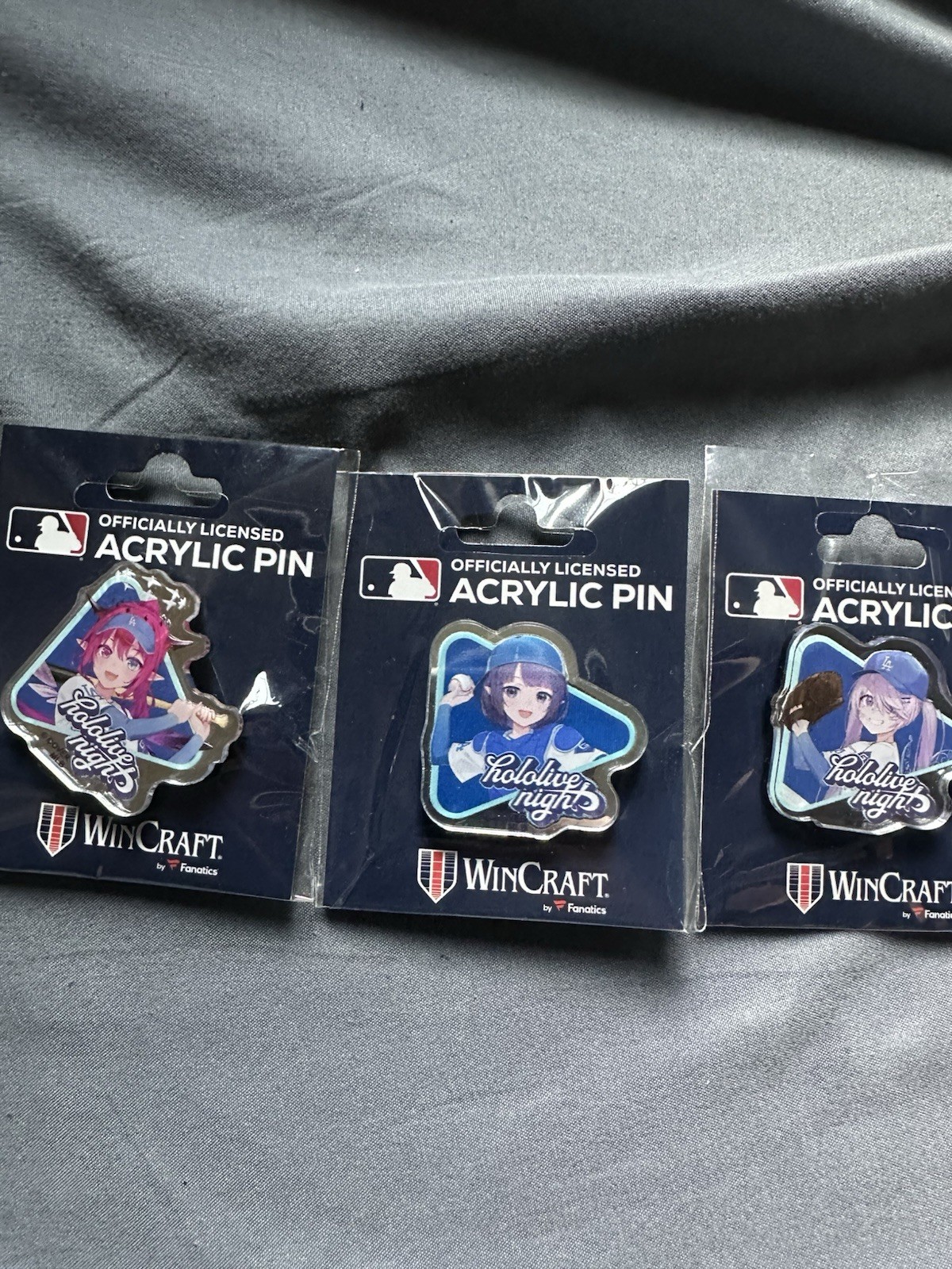 2025 Official LA Dodgers X Hololive Night Acrylic Pins SET! IRyS Bijou Ina’Nis!