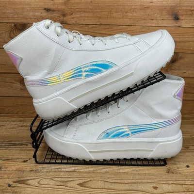 Puma Turnschuhe Damen Größe UK 8,5 Kaia Mid Irisistable Weiß Leder Schuhe