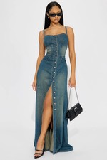 Allie Denim Maxi Dress-Fashion Nova|41822