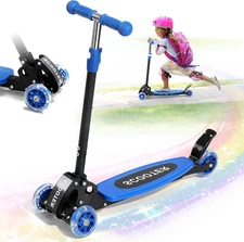 Kick Scooter for Kids 3-7 Age - Three Wheel Light up Scooters, Lean to Steer,Fol