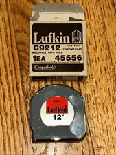 Vintage LUFKIN 12' Tape Measure Chrome Clad C9212 New In Box