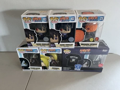 Lot of 6 Funko Pop Naruto Sasuke Rinnegan Madara Deidara Orochimaru Box Set