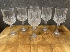A Set Of Six Vintage Small Crystal Wine Glasses In Perfect Condition.