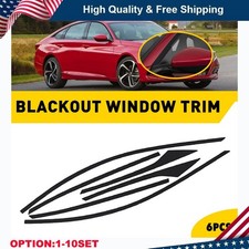 Chrome Delete Blackout Window Cover Trim For Honda Accord Sedan 2018-22 1-10x