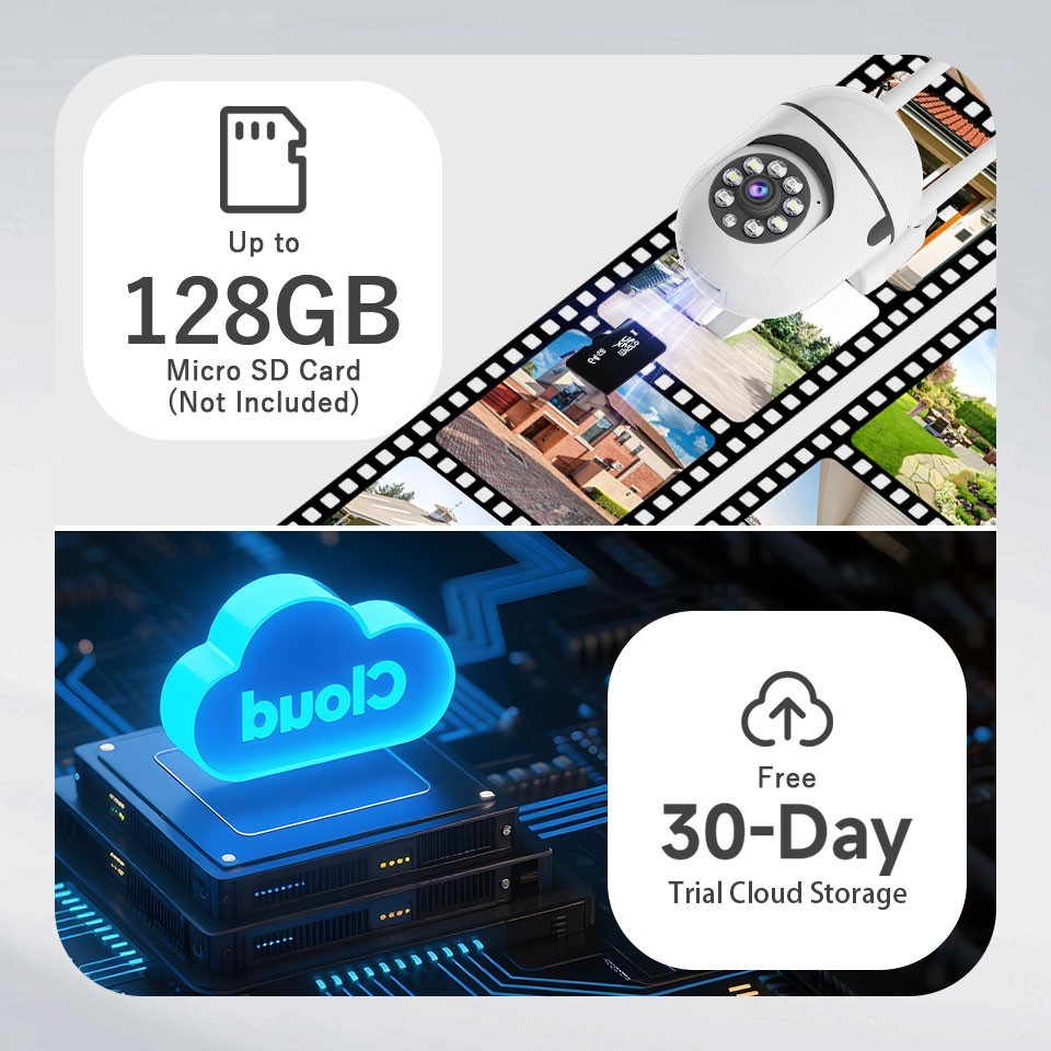 2PK Home Camera 1080p Wireless IP Security Surveillance System Night Vision PTZ